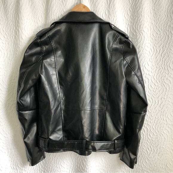BNWT Princess Polly Black Breakeven PU Jacket Biker Motorcycle Vegan Leather - Picture 5 of 16
